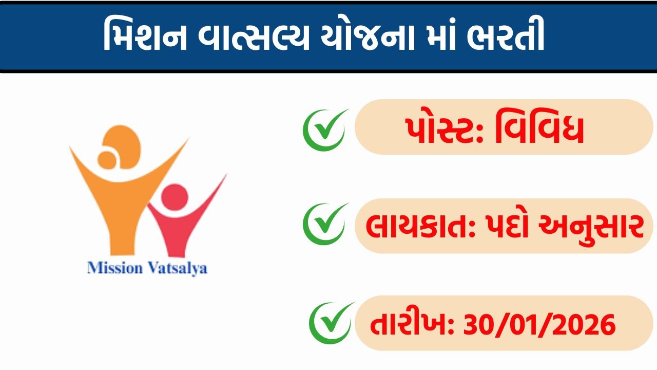 Mission Vatsalya Yojana Recruitment